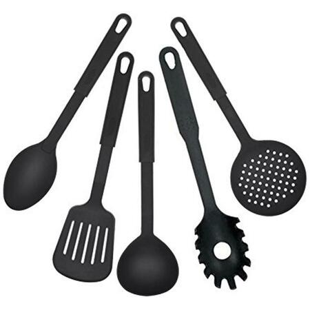 NUSTEEL 9 in. & 1.3 mm Kitchen Serving Tool Set - 5 Piece TG-CRATER-T4